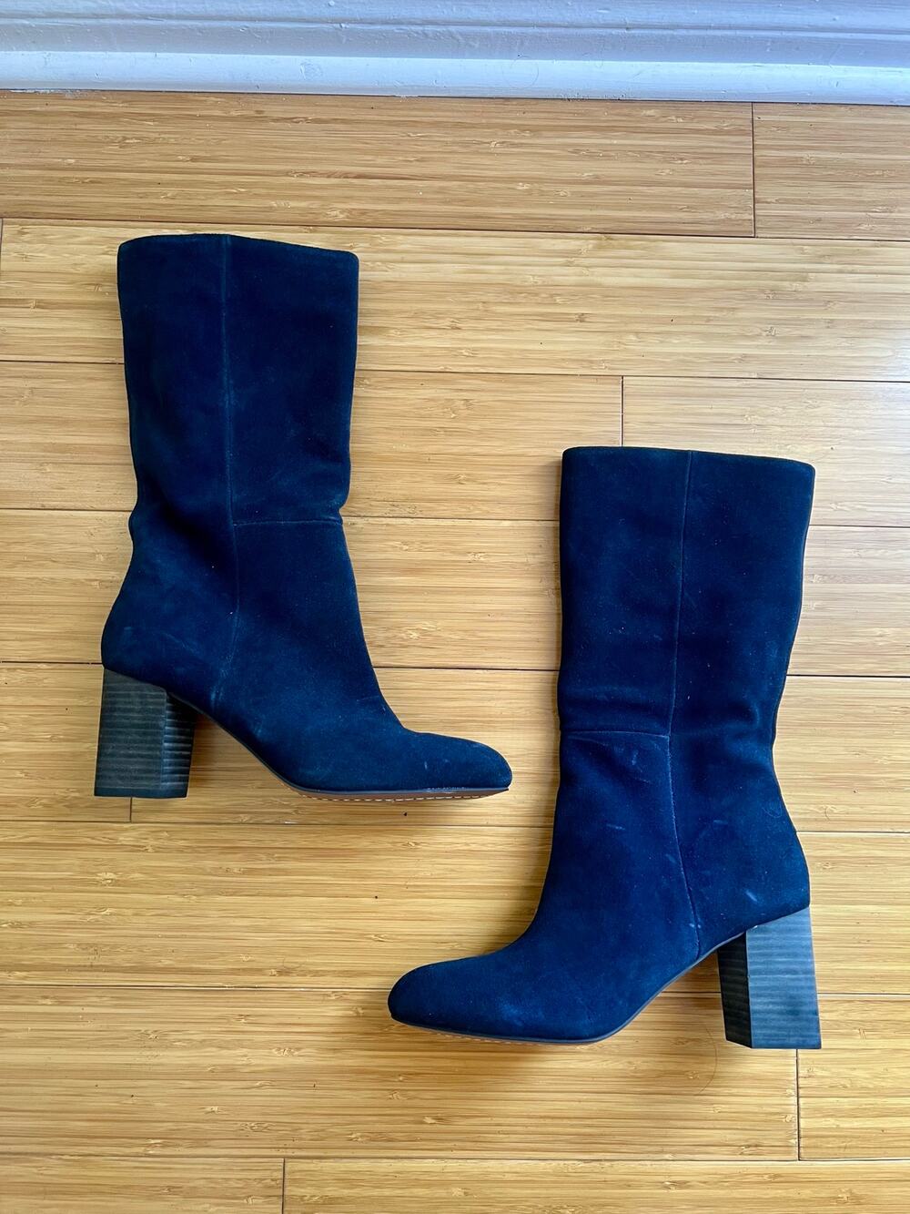 NWOT Splendid Navy Blue Heeled Suede Boots